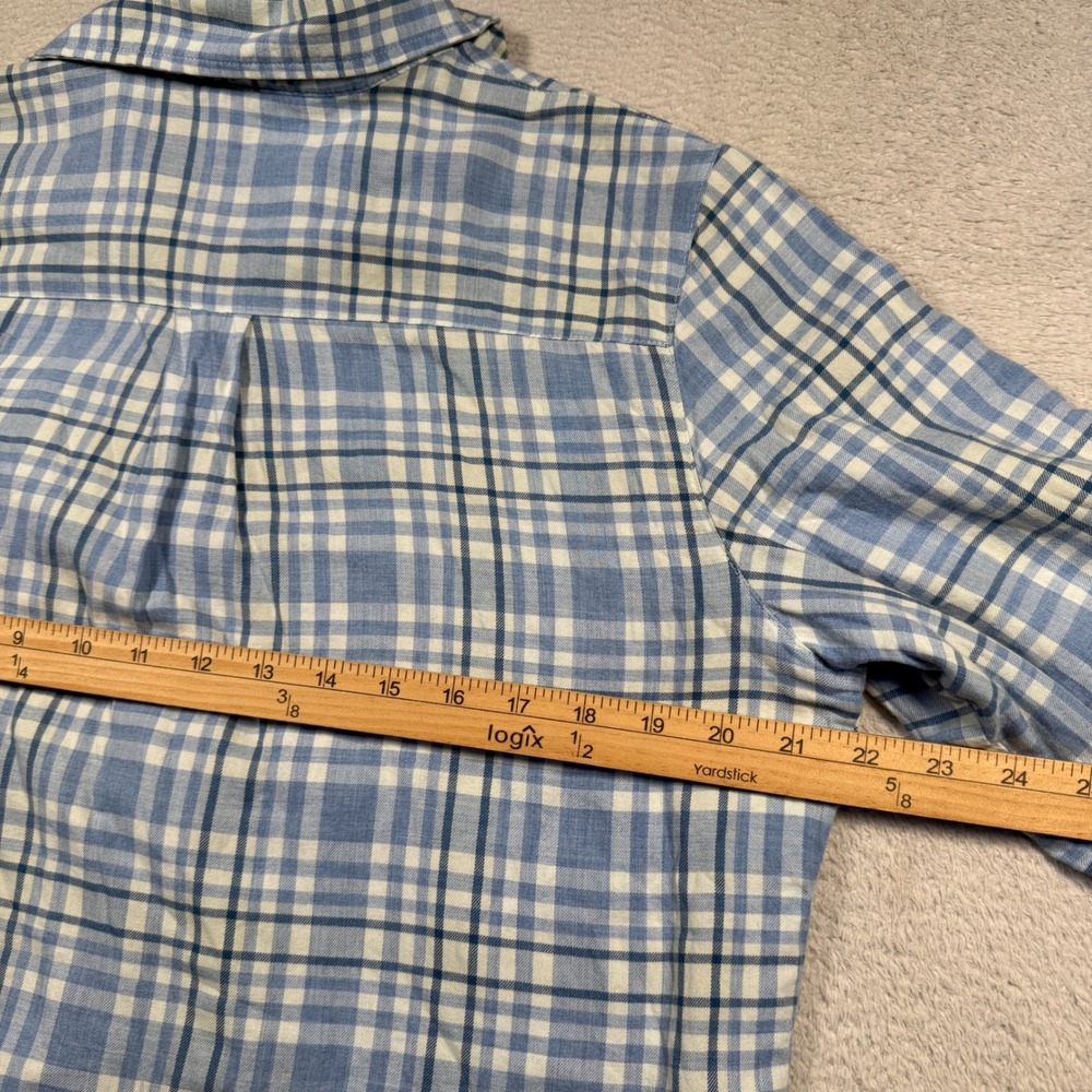 L.L.Bean Women's Flannel Shirt Jacket Fleece Lined Blue Plaid Small S Shacket - Picture 5 of 7